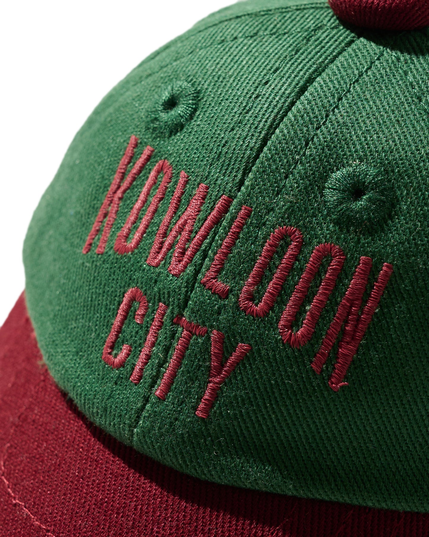 EMBROIDERY "KOWLOON CITY" MINI CAP POUCH / RED & GREEN