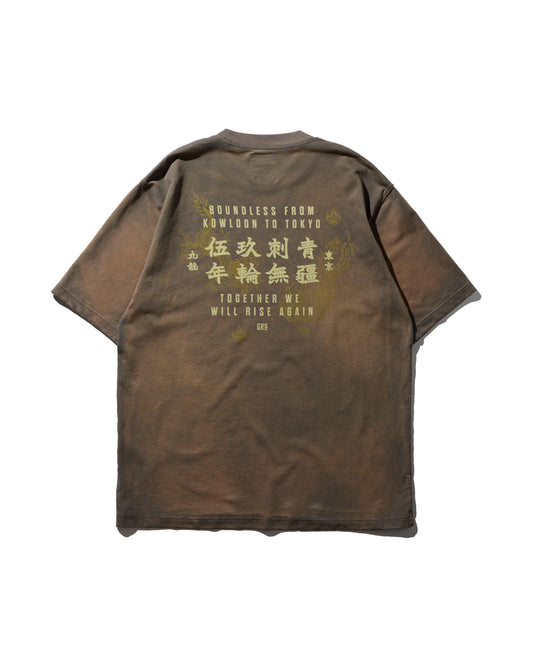 GRS X 59TATTOO SUN FADED LOGO JERSEY TEE / DARK GREY