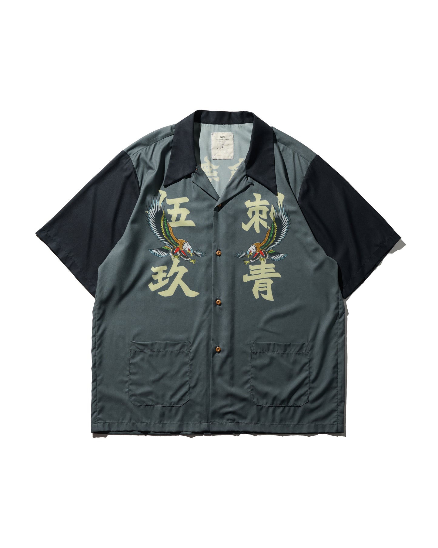 GRS X 59TATTOO FLYING EAGLE OVERPRINT SHIRT / DARK GREY