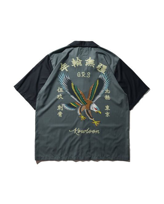 GRS X 59TATTOO FLYING EAGLE OVERPRINT SHIRT / DARK GREY