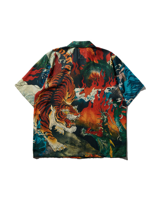 DOWNHILL TIGER & DRAGON OVERPRINT CREPE SHIRT - ORIGINAL