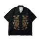DOUBLE DRAGON OVERPRINT CREPE SHIRT / BLACK