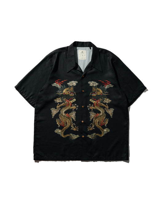 DOUBLE DRAGON OVERPRINT CREPE SHIRT - ORIGINAL