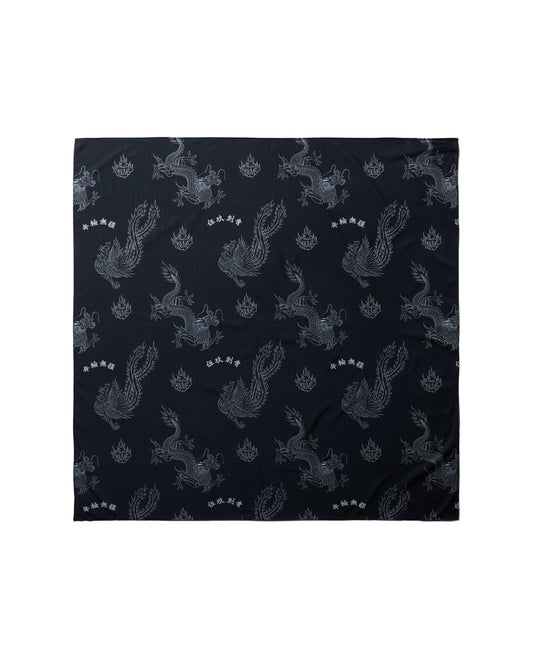 GRS X 59TATTOO DRAGON PHOENIX PATTERN BANDANA / BLACK