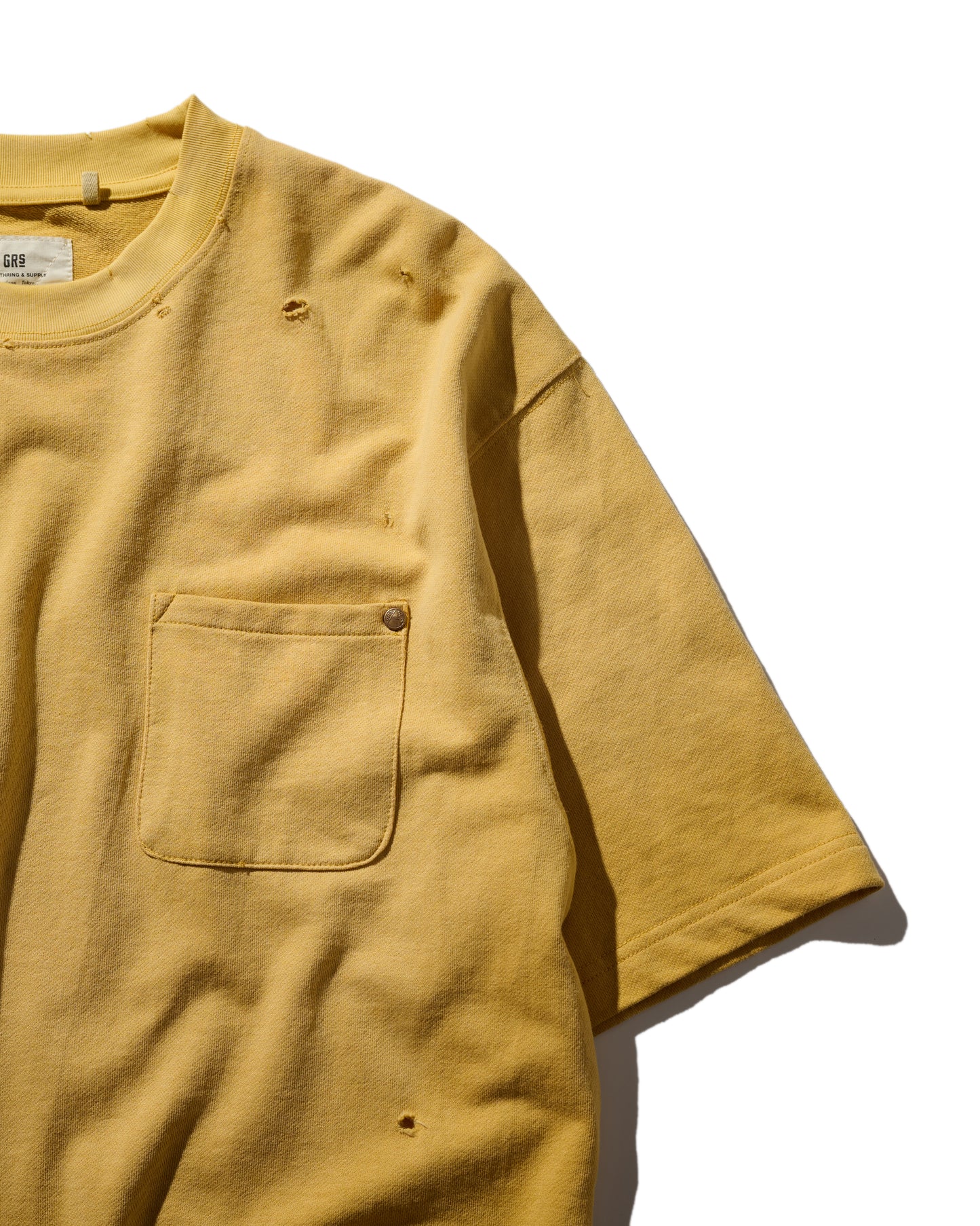 GRS SUN FADED S/S POCKET TEE / YELLOW