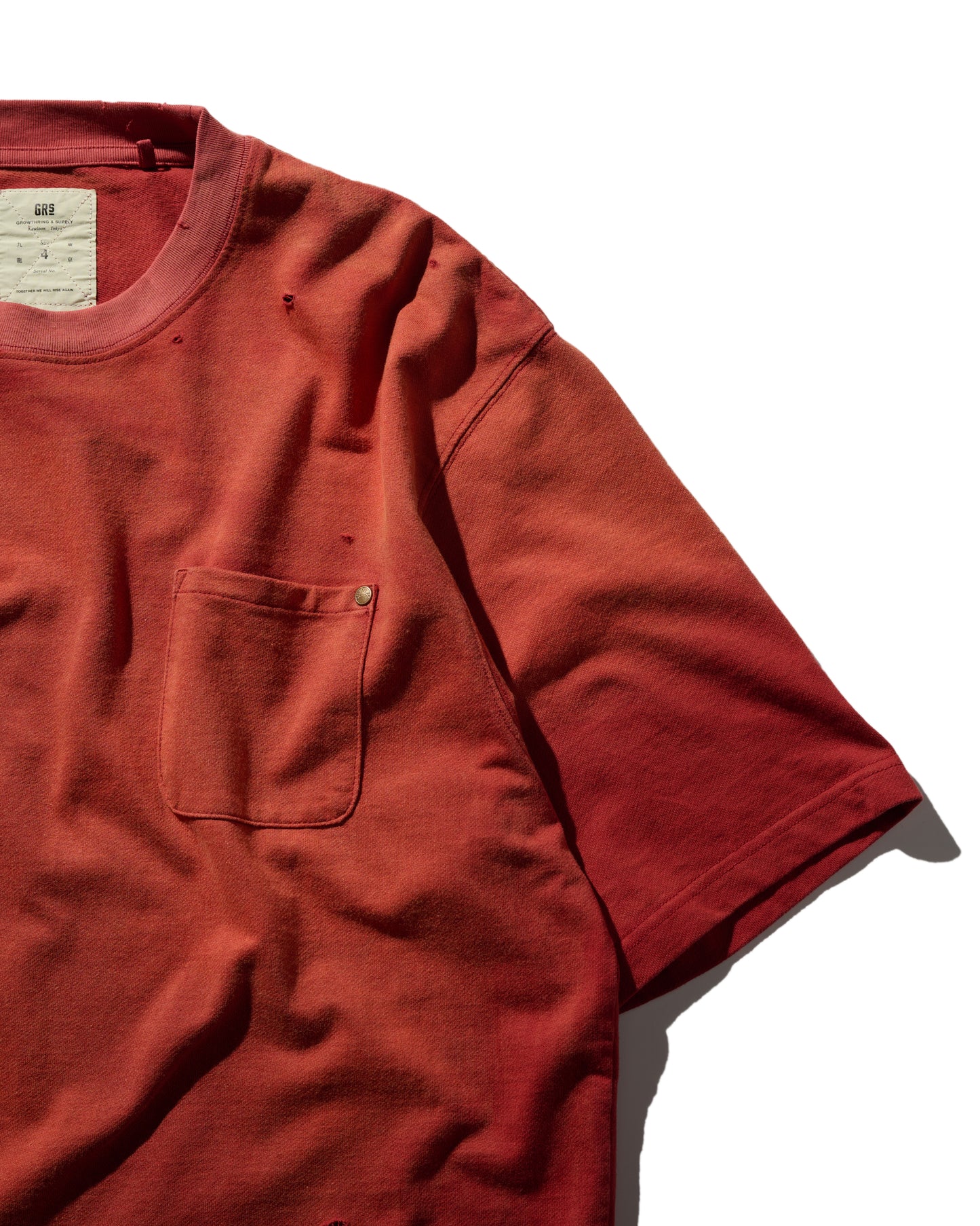 GRS SUN FADED S/S POCKET TEE / BURGANDY