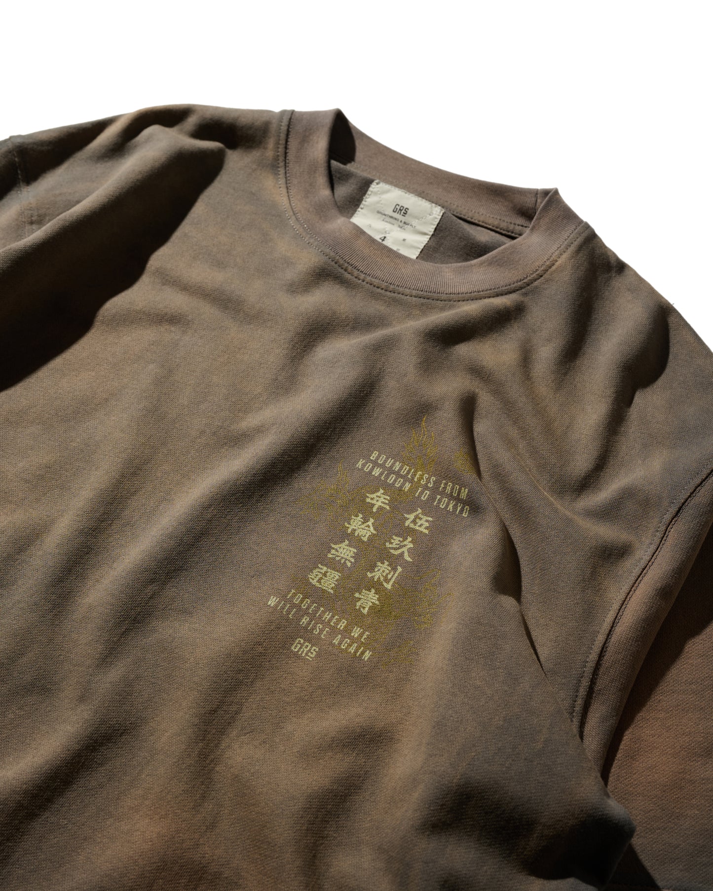 GRS X 59TATTOO SUN FADED LOGO JERSEY TEE / DARK GREY