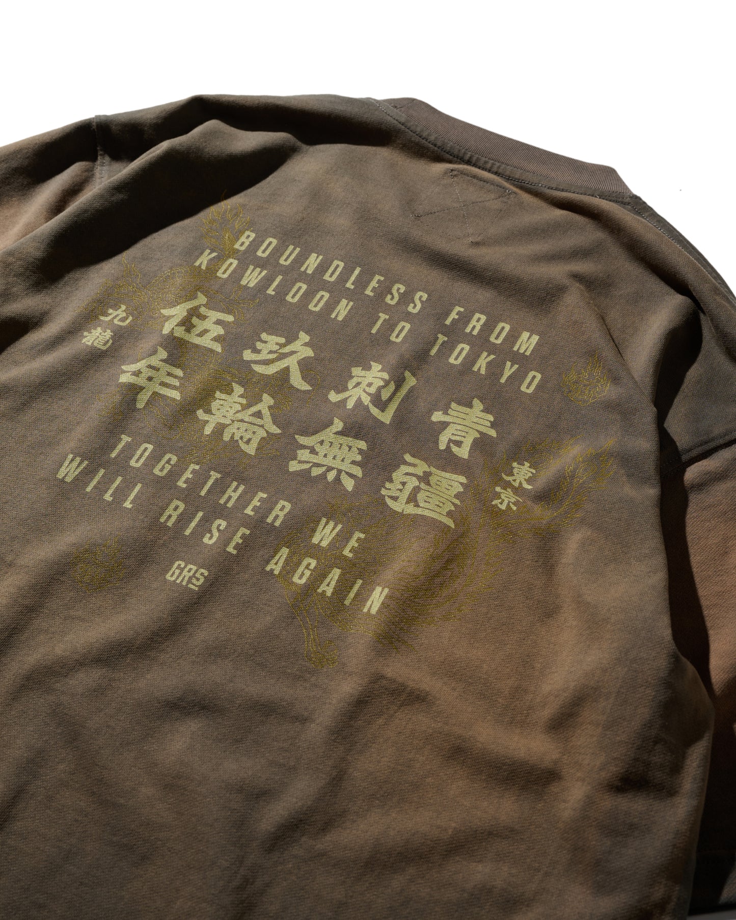 GRS X 59TATTOO SUN FADED LOGO JERSEY TEE / DARK GREY