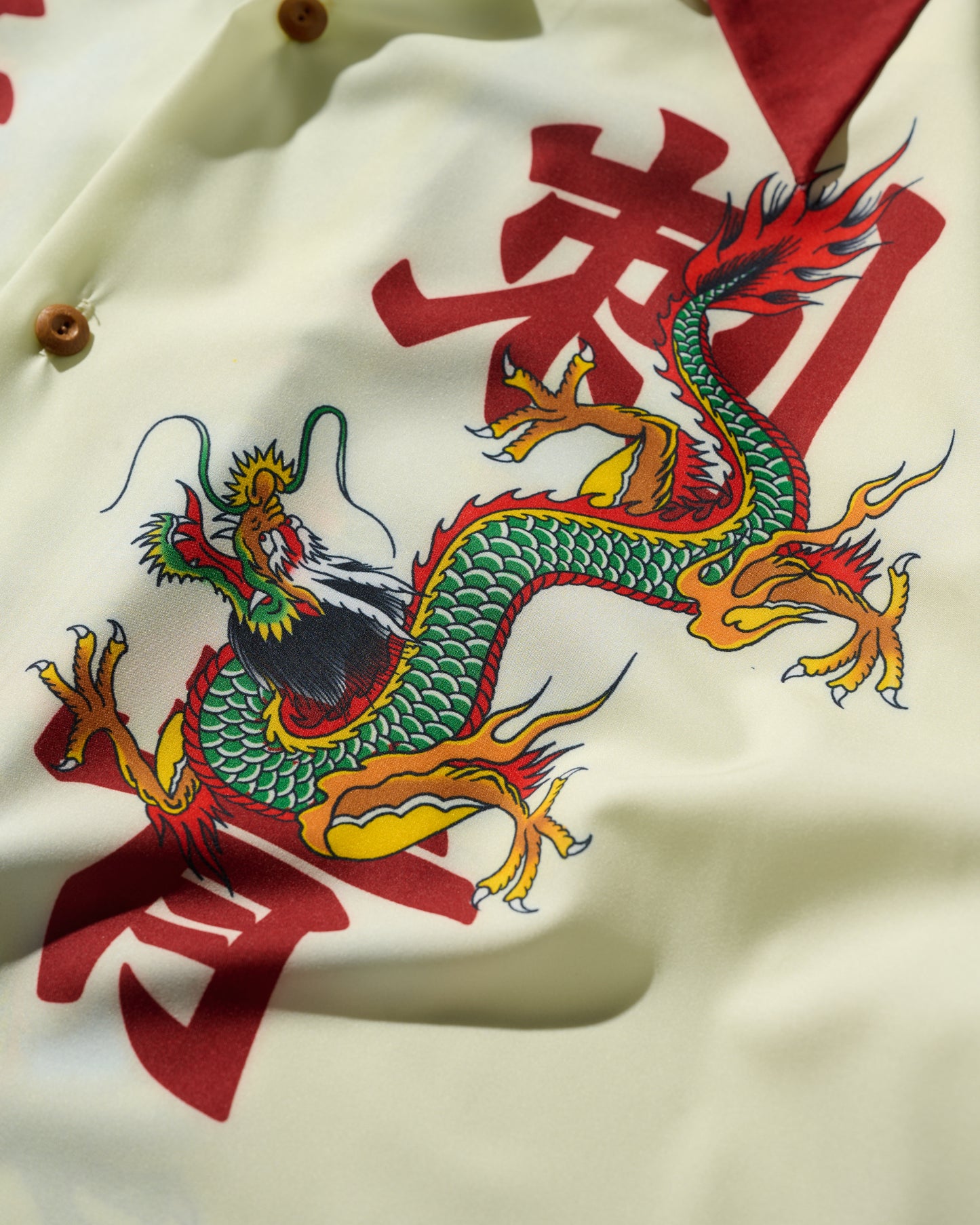 GRS X 59TATTOO OVERPRINT CAMP COLLAR SHIRT / DRAGON