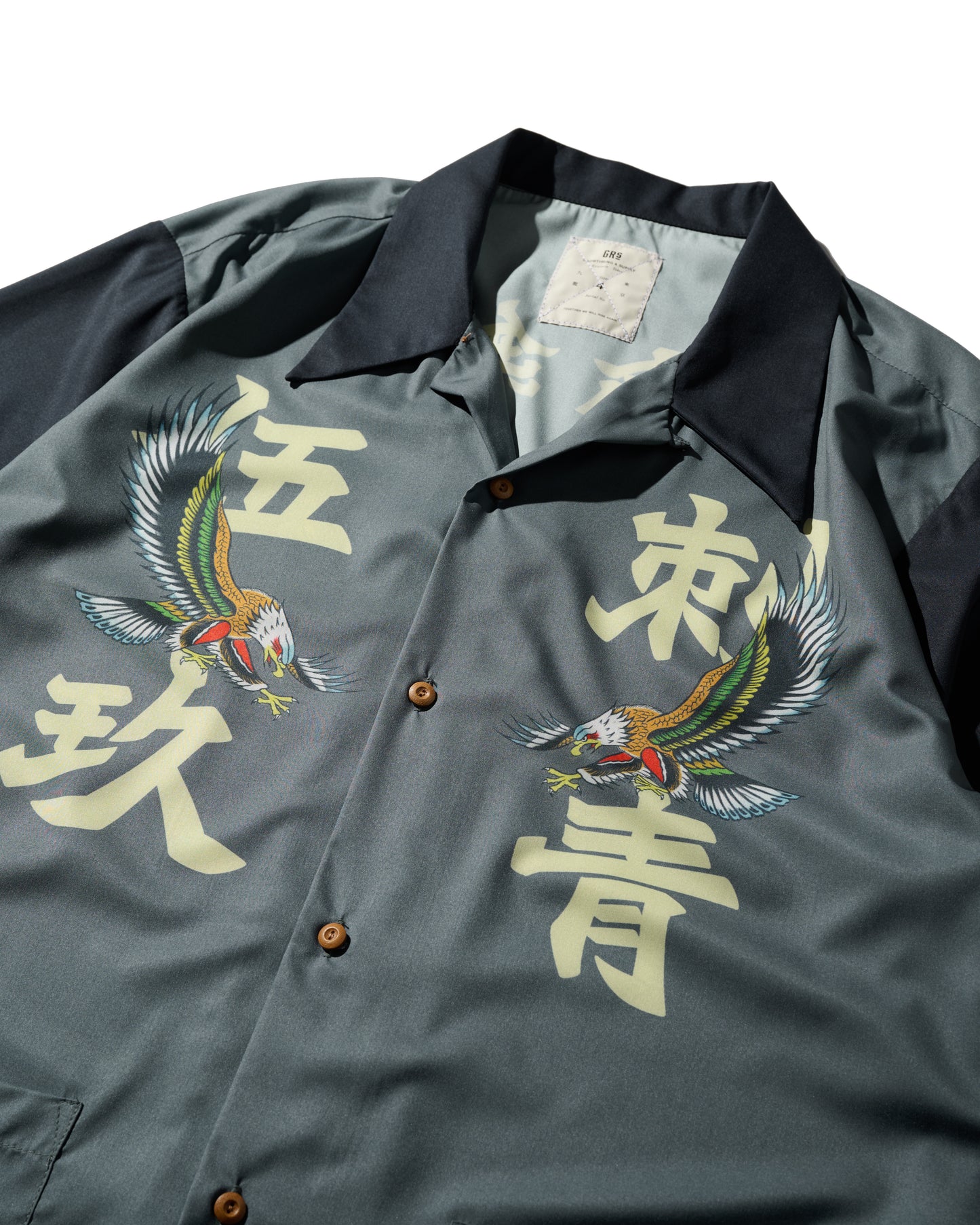 GRS X 59TATTOO FLYING EAGLE OVERPRINT SHIRT / DARK GREY