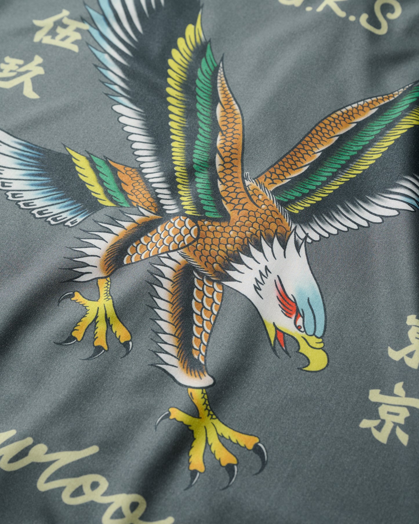 GRS X 59TATTOO FLYING EAGLE OVERPRINT SHIRT / DARK GREY