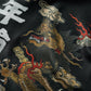 DOUBLE DRAGON OVERPRINT CREPE SHIRT / BLACK
