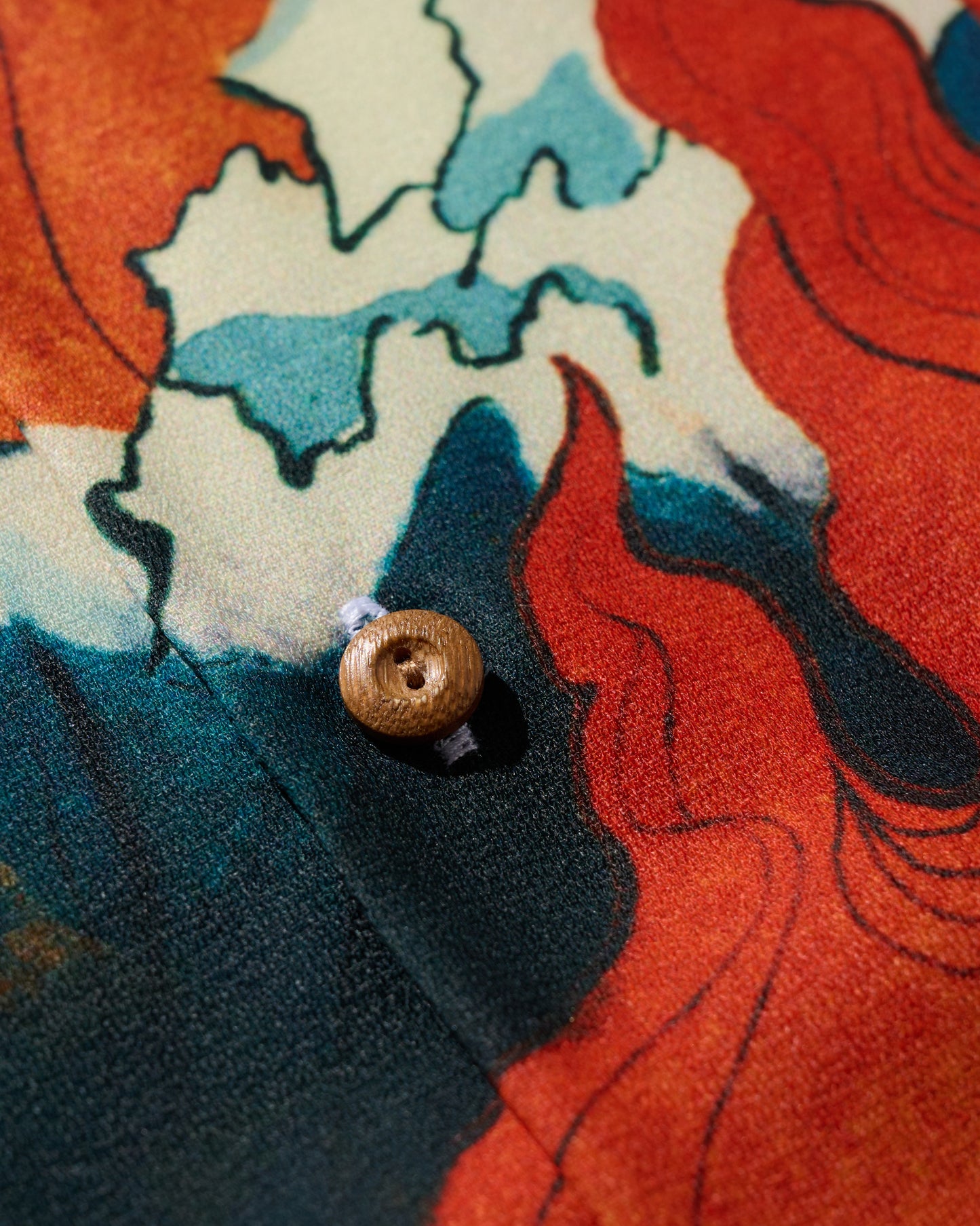 DOWNHILL TIGER & DRAGON" OVERPRINT CREPE SHIRT / ORIGIN