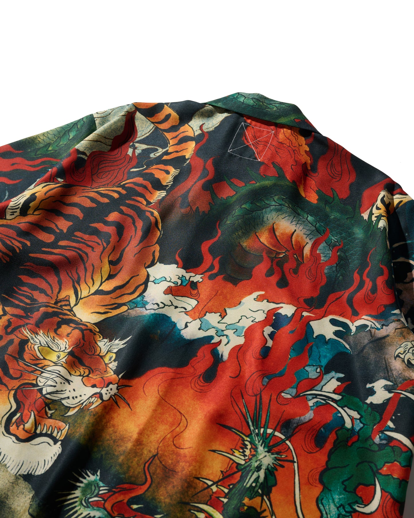 DOWNHILL TIGER & DRAGON" OVERPRINT CREPE SHIRT / ORIGIN