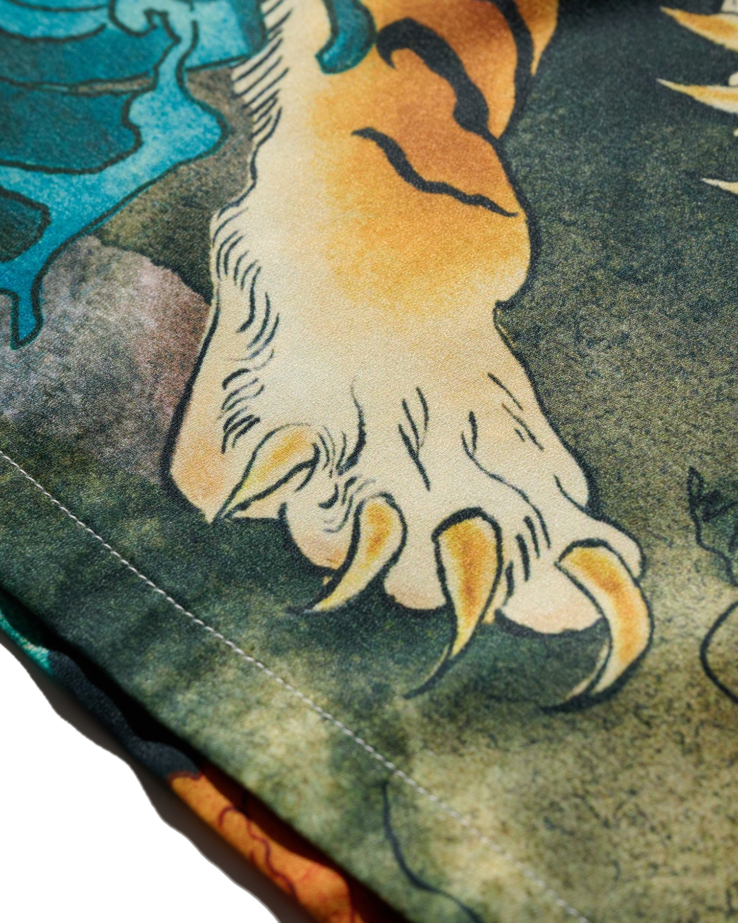 DOWNHILL TIGER & DRAGON" OVERPRINT CREPE SHIRT / ORIGIN