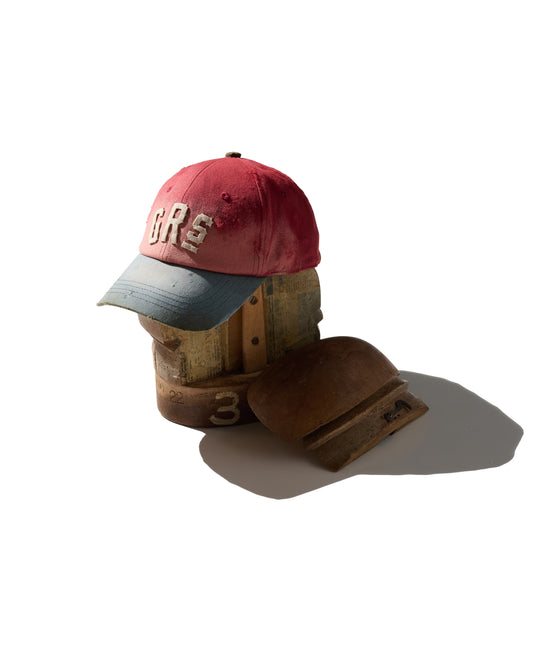 SUN FADED DISTRESSED “GRS” TWO TONE CAP / OLIVE & RED