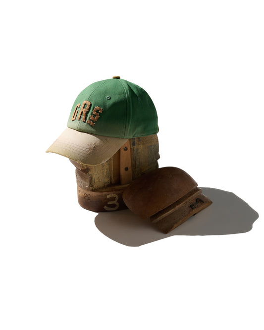 SUN FADED DISTRESSED “GRS” TWO TONE CAP / MUSTARD & GREEN