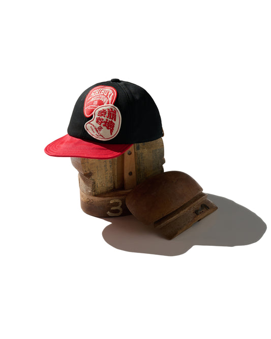 SHIBUYA MELTDOWN EMBROIDERY PATCH CAP / RED & BLACK