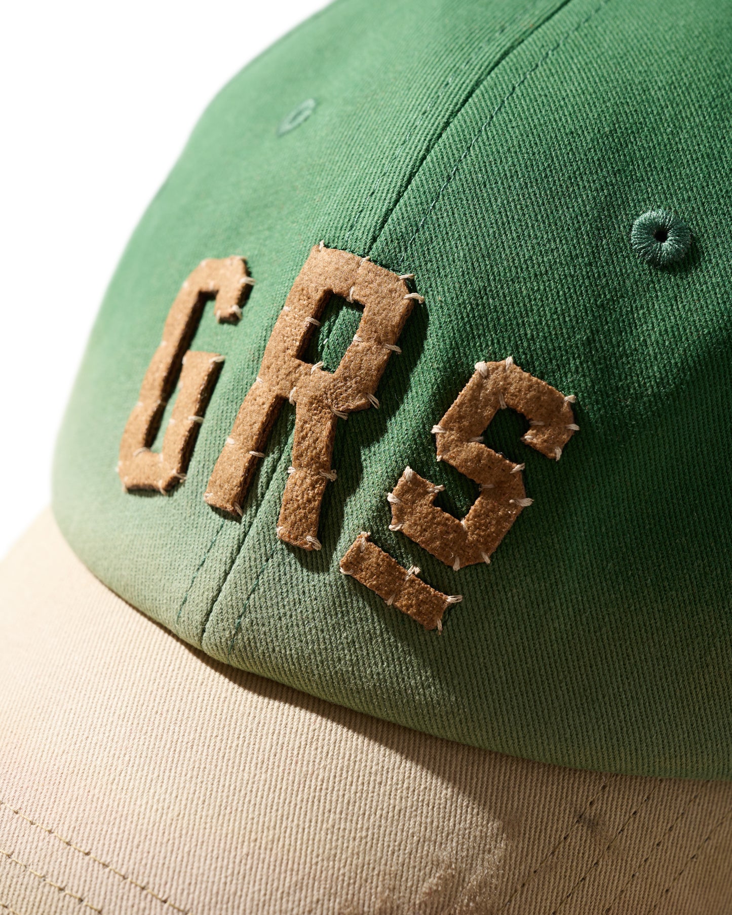 SUN FADED DISTRESSED “GRS” TWO TONE CAP / MUSTARD & GREEN
