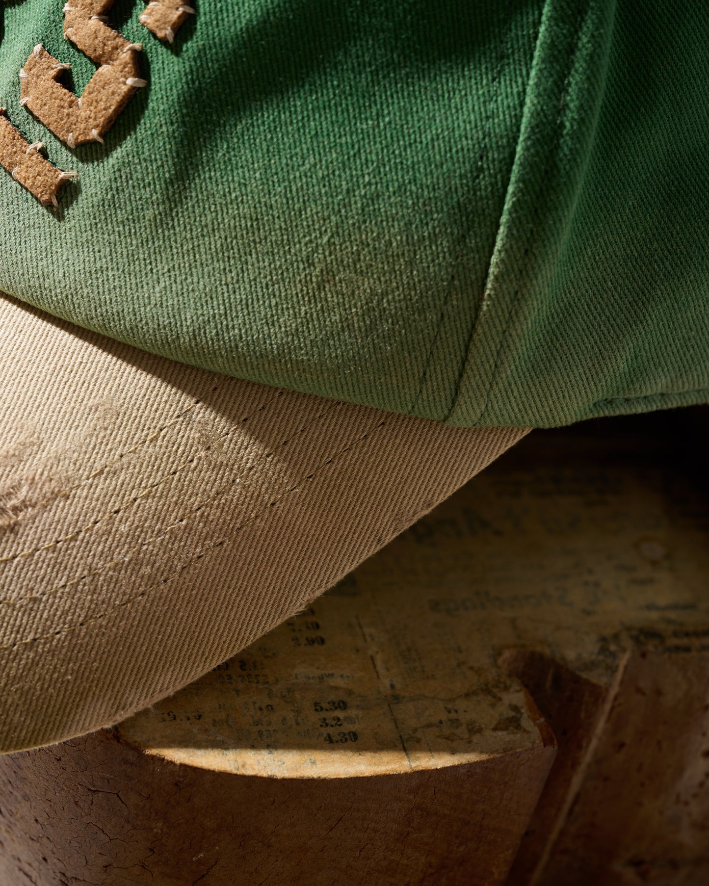 SUN FADED DISTRESSED “GRS” TWO TONE CAP / MUSTARD & GREEN