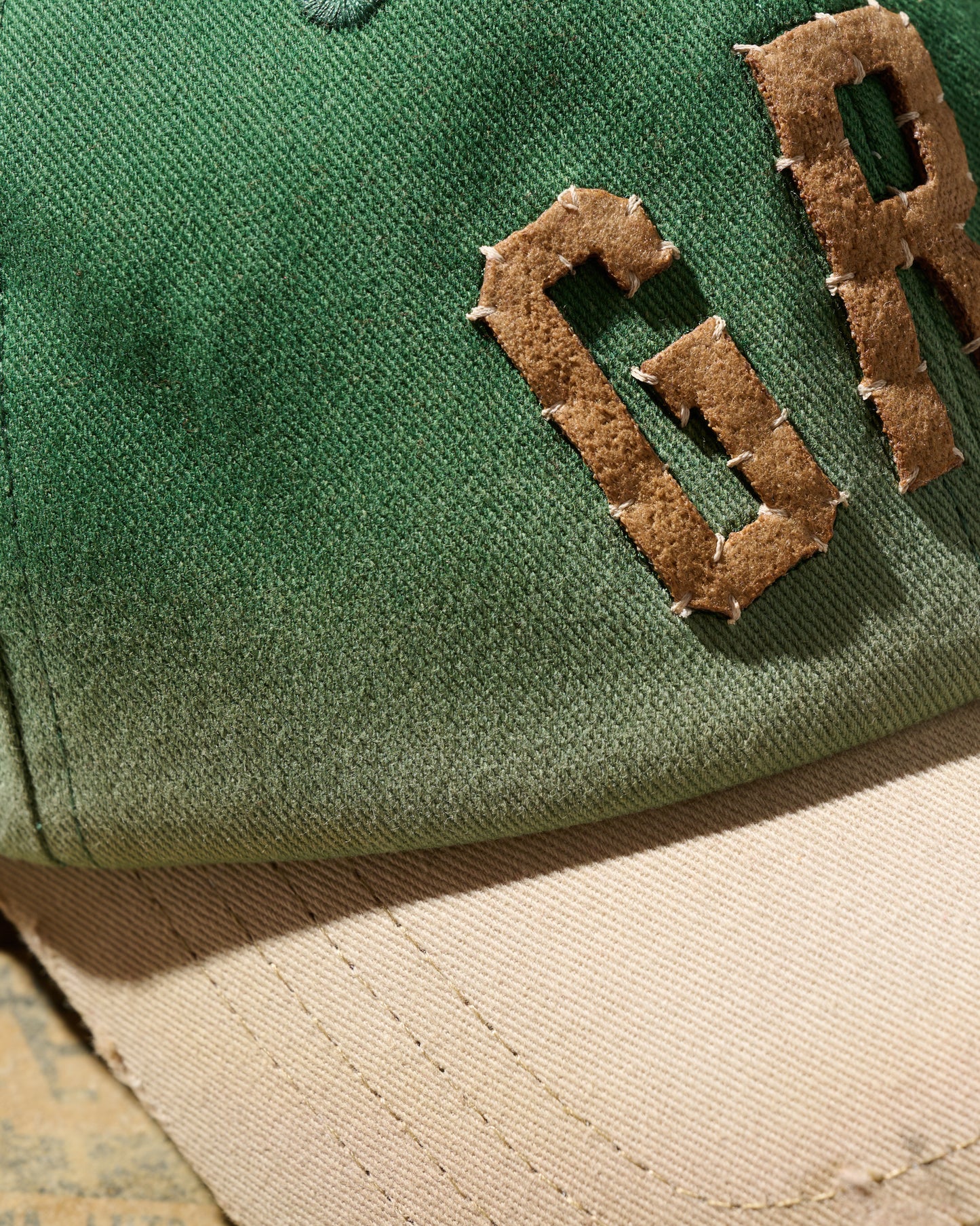 SUN FADED DISTRESSED “GRS” TWO TONE CAP / MUSTARD & GREEN
