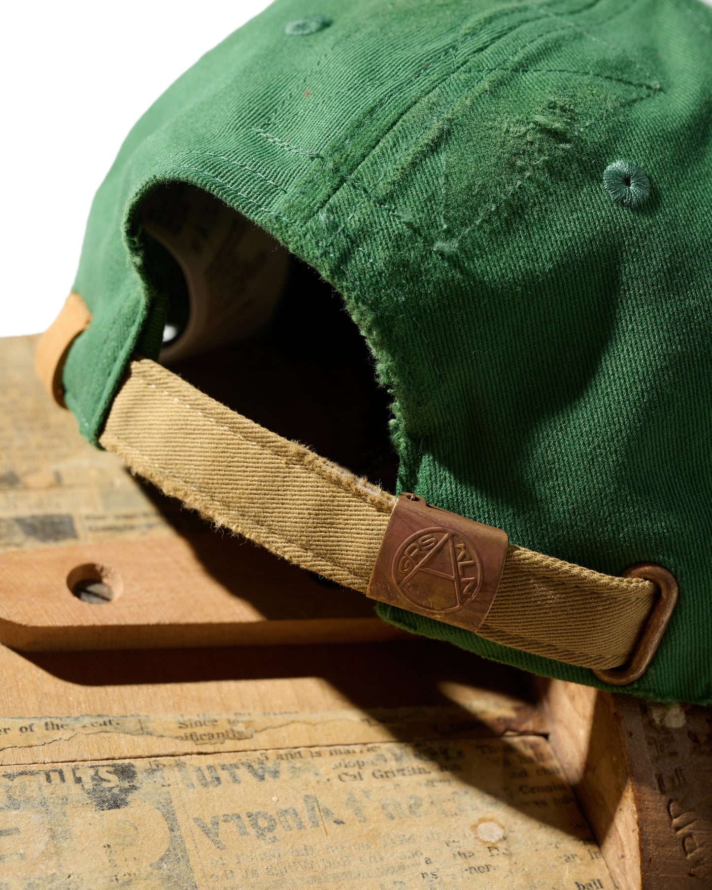 SUN FADED DISTRESSED “GRS” TWO TONE CAP / MUSTARD & GREEN