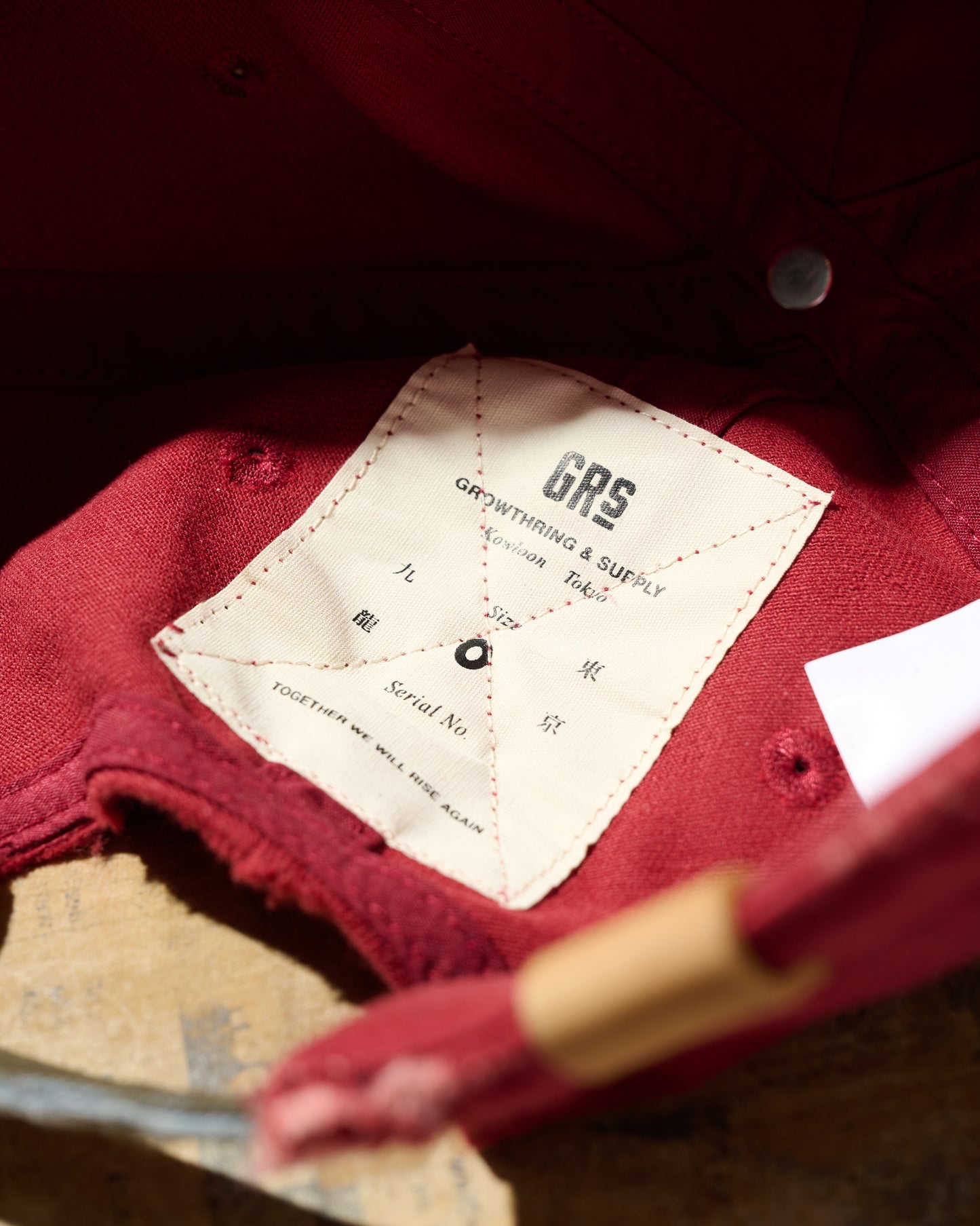 SUN FADED DISTRESSED “GRS” TWO TONE CAP / OLIVE & RED