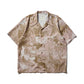 DOWNHILL TIGER & DRAGON OVERPRINT CREPE SHIRT / SAFARI