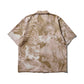 DOWNHILL TIGER & DRAGON OVERPRINT CREPE SHIRT / SAFARI
