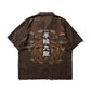 DOUBLE DRAGON OVERPRINT CREPE SHIRT / BROWN