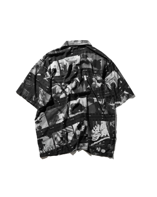 SHIBUYA MELTDOWN PHOTOPRINT SHIRT / BLACK & WHITE