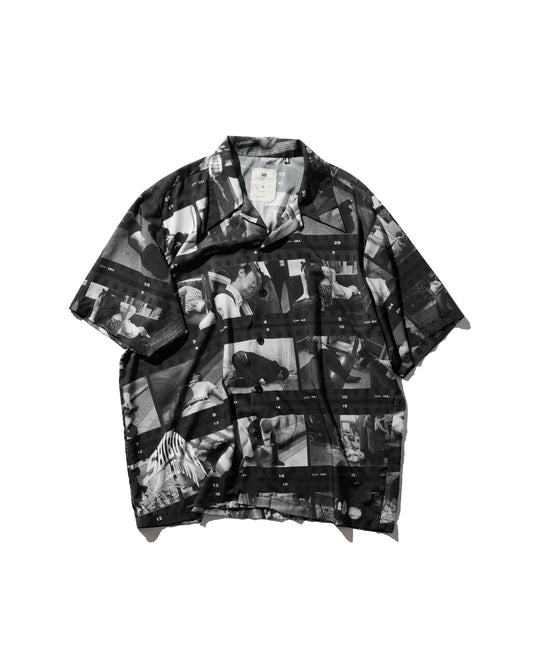 SHIBUYA MELTDOWN PHOTOPRINT SHIRT / BLACK & WHITE