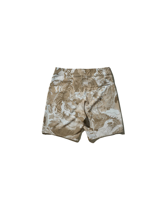 DOWNHILL TIGER & DRAGON  SWIM SHORTS / SAFARI