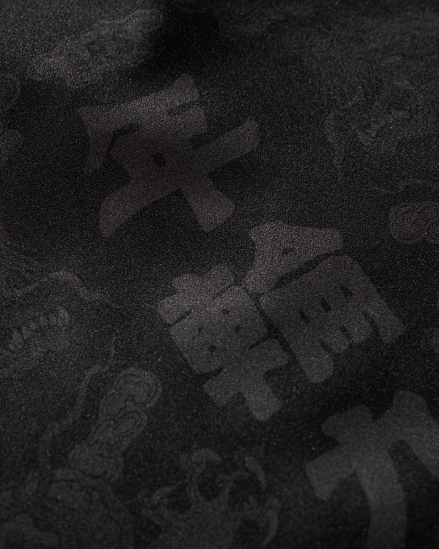 DOUBLE DRAGON OVERPRINT CREPE SHIRT / MONO BLACK