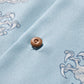 DOUBLE DRAGON OVERPRINT CREPE SHIRT / SEASIDE BLUE