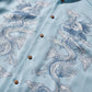 DOUBLE DRAGON OVERPRINT CREPE SHIRT / SEASIDE BLUE