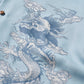 DOUBLE DRAGON OVERPRINT CREPE SHIRT / SEASIDE BLUE
