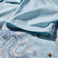 DOUBLE DRAGON OVERPRINT CREPE SHIRT / SEASIDE BLUE