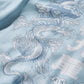 DOUBLE DRAGON OVERPRINT CREPE SHIRT / SEASIDE BLUE