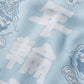 DOUBLE DRAGON OVERPRINT CREPE SHIRT / SEASIDE BLUE