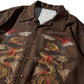 DOUBLE DRAGON OVERPRINT CREPE SHIRT / BROWN