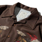 DOUBLE DRAGON OVERPRINT CREPE SHIRT / BROWN