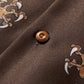 DOUBLE DRAGON OVERPRINT CREPE SHIRT / BROWN