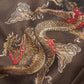 DOUBLE DRAGON OVERPRINT CREPE SHIRT / BROWN