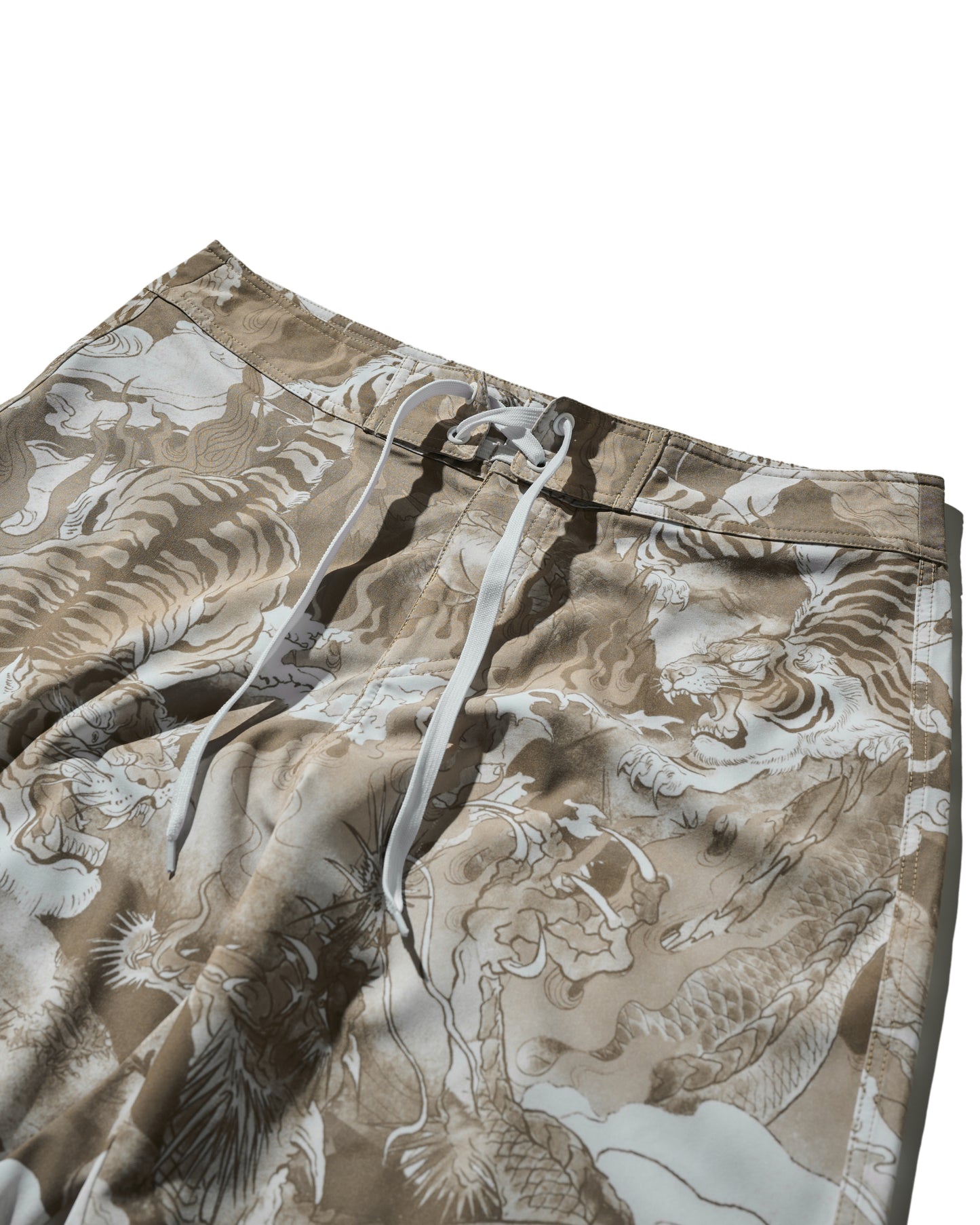 DOWNHILL TIGER & DRAGON  SWIM SHORTS / SAFARI