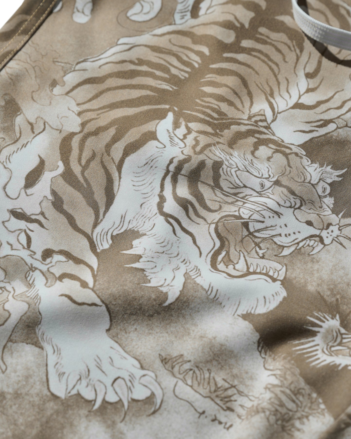 DOWNHILL TIGER & DRAGON  SWIM SHORTS / SAFARI