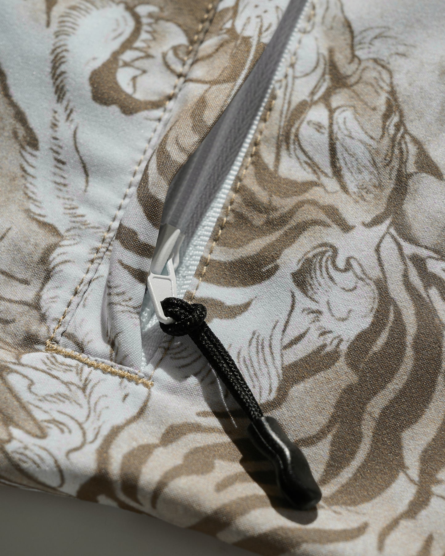 DOWNHILL TIGER & DRAGON  SWIM SHORTS / SAFARI