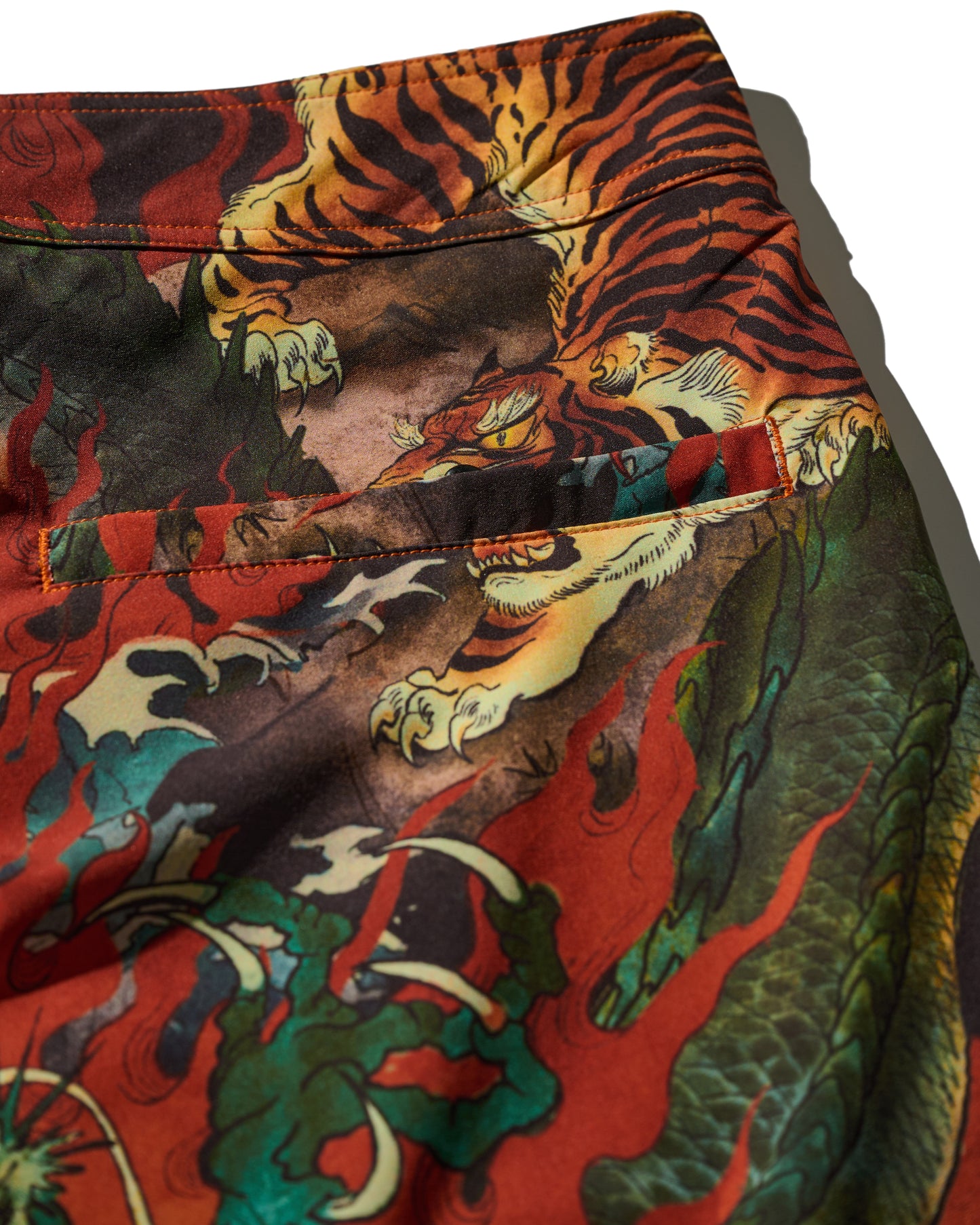 DOWNHILL TIGER & DRAGON SWIM SHORTS / ORIGIN