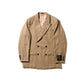 DOUBLE BREASTED TWEED BLAZER / TAN