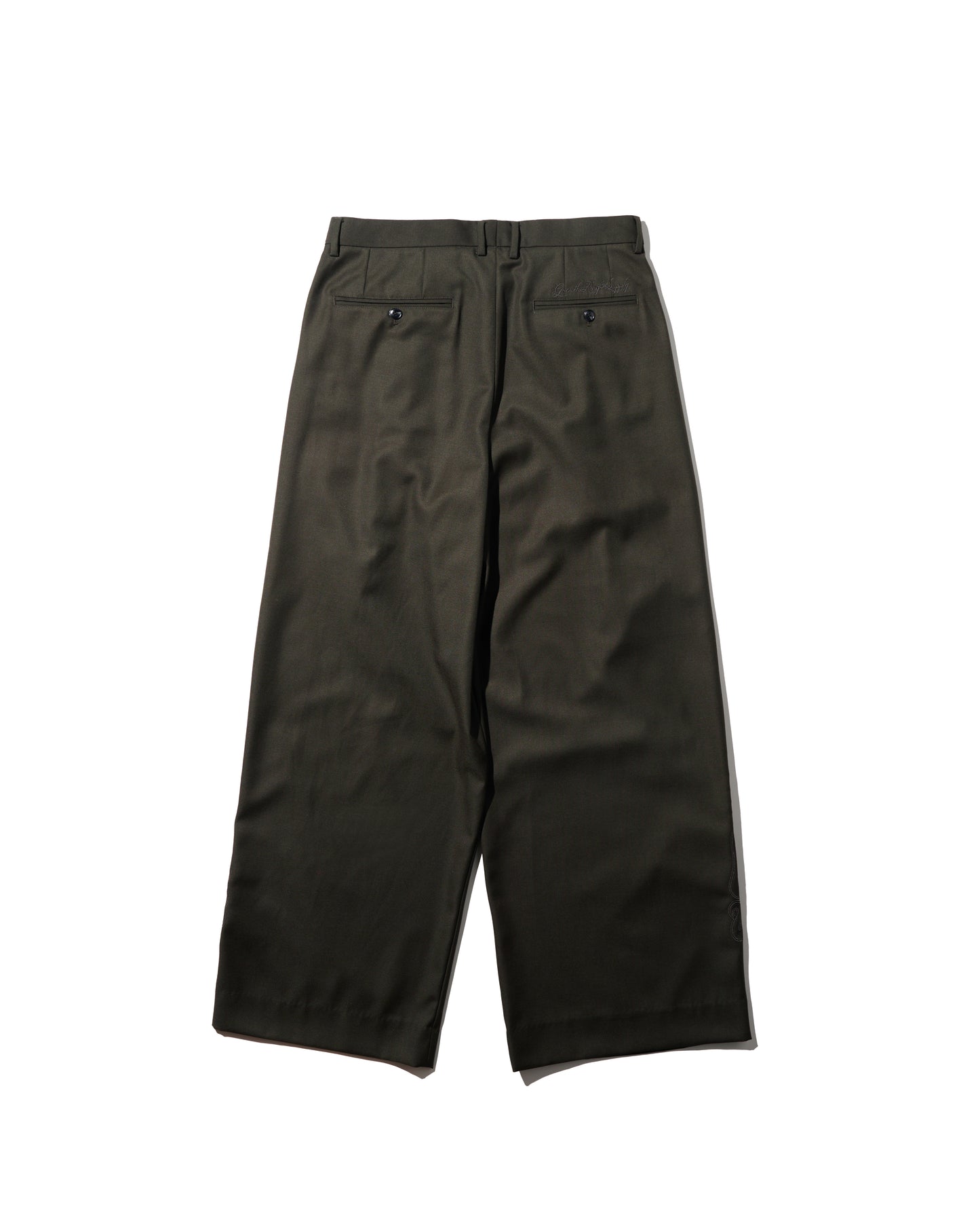 WIDE TWEED TROUSERS / COCOA BROWN